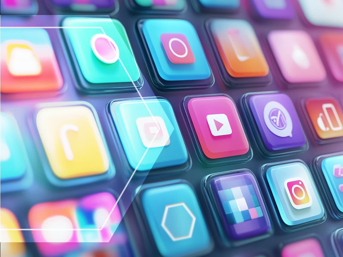 a spread with various icons representing real social networks