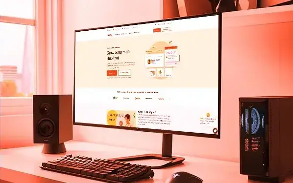 a computer displaying hubspot's main page