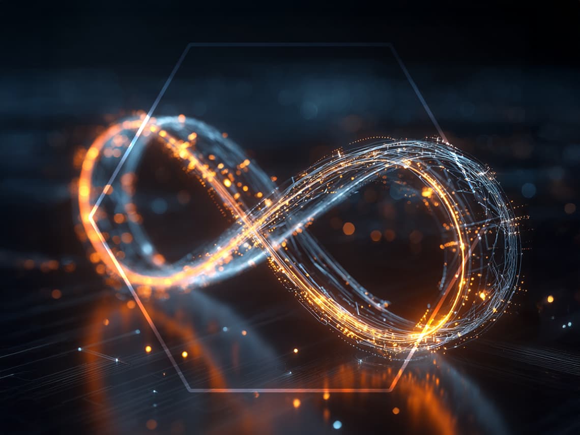 a graphic of a loop made of lights