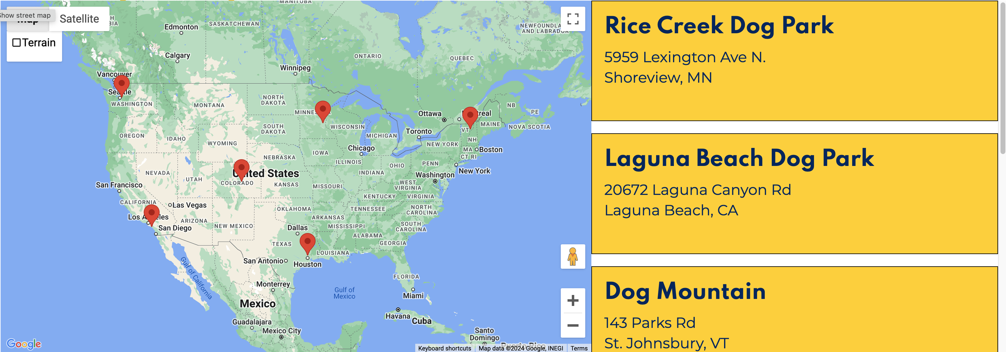 Showcase multiple locations easily with as much or little detail as you want